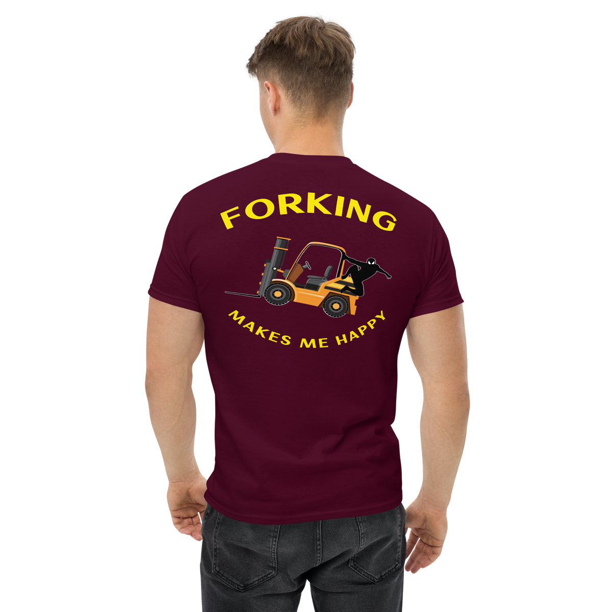 Forklift Ninja Forking Makes Me Happy BGY Classic tee