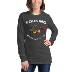 Forklift Superhero Forking Makes Me Happy GW Unisex Long Sleeve Tee