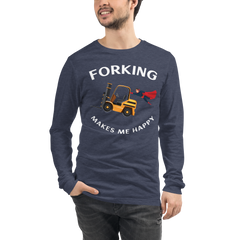 Forklift Superhero Forking Makes Me Happy GW Unisex Long Sleeve Tee