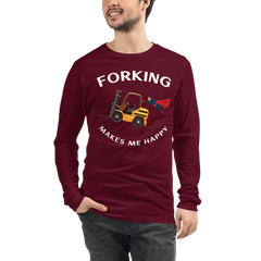 Forklift Superhero Forking Makes Me Happy GW Unisex Long Sleeve Tee