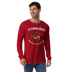 Forklift Superhero Forking Makes Me Happy GW Unisex Long Sleeve Tee